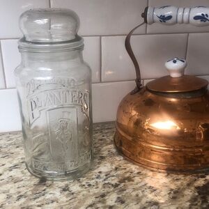 Planters Vintage Clear Glass Canister with Lid 75th anniversary